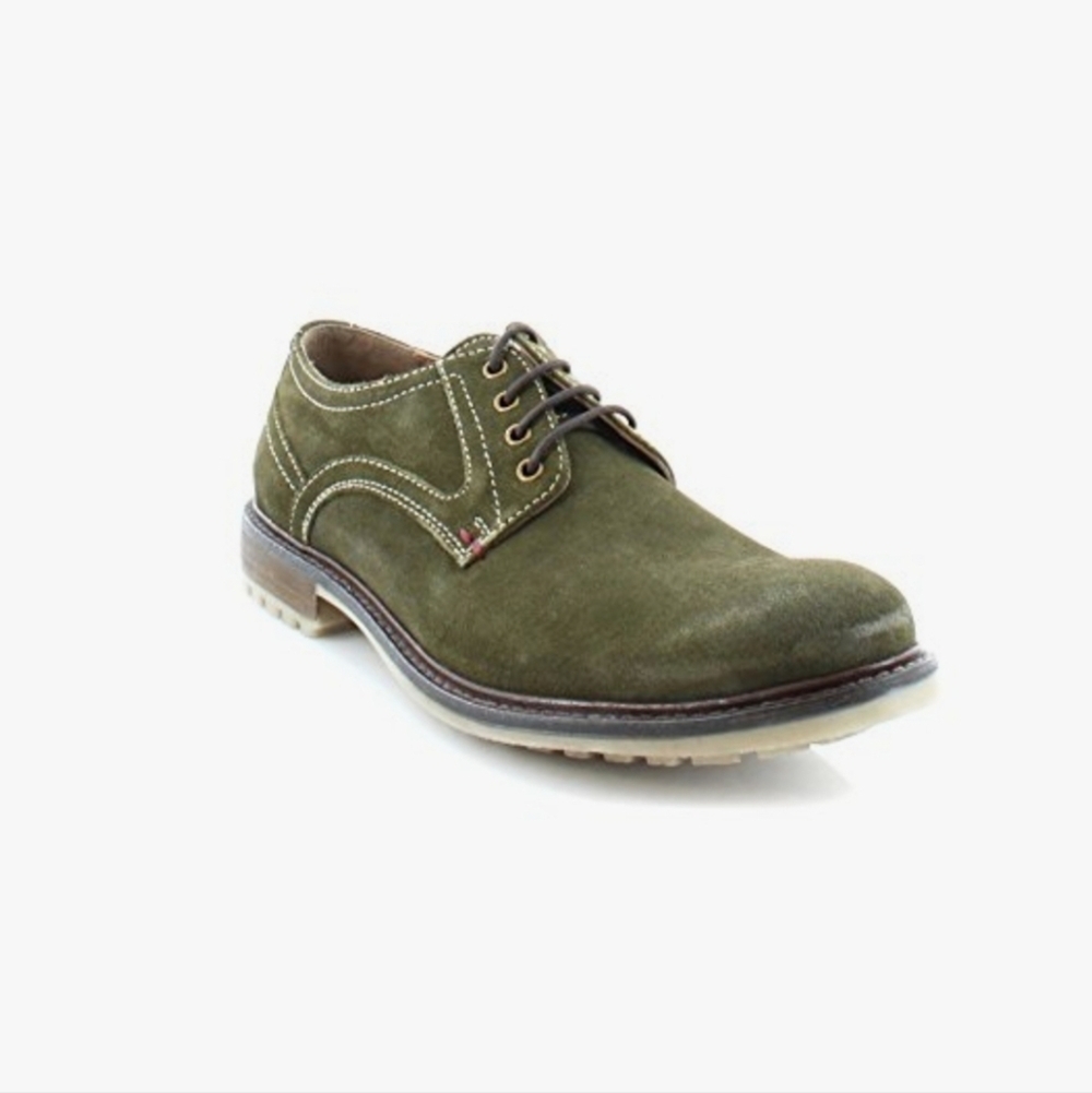 Hush Puppies Olive Green Rohan Rigby Men's Leather Oxford Derbys Size US 9